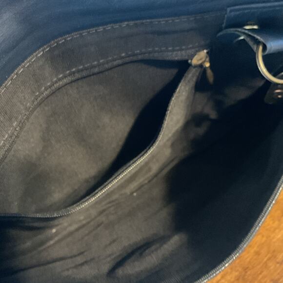 SAS Blue Leather Clutch Zipper Pocket Magnetic Closure Rectangle - Picture 6 of 6